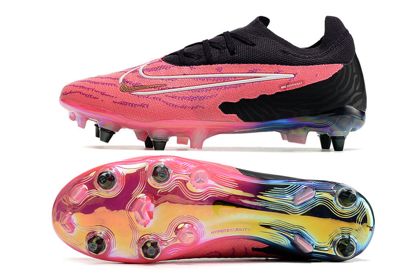 Chuteira Campo Nike Phantom GX Elite Trava Mista Preta e Rosa "Generation Pack"