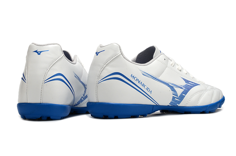 Chuteira Society Mizuno Morelia Classic Branca e Azul TF "Mugen Pack"