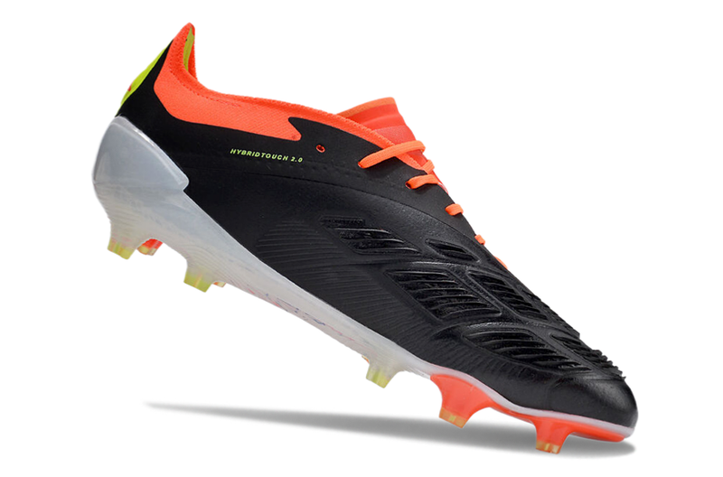 Chuteira Campo Adidas Predator Elite FG Preta, Laranja e Branco "Solar Energy"