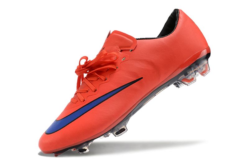 Chuteira Campo Nike Retrô Mercurial Vapor 10 FG Laranja e Azul