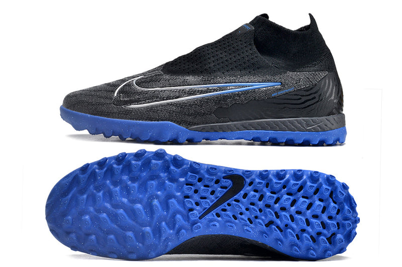 Chuteira Society Nike Phantom GX DF Elite TF Preta e Azul "Shadow Pack"