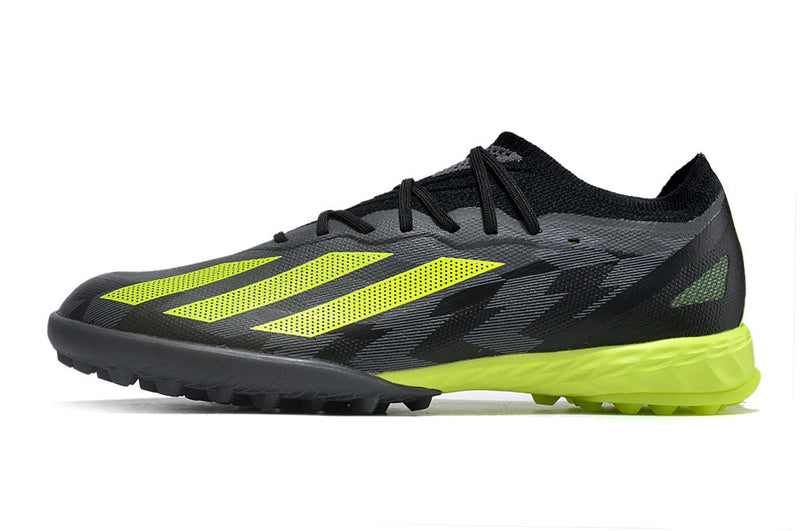 Chuteira Society Adidas X Crazyfast.1 TF Preta e Verde "Crazycharged Pack"