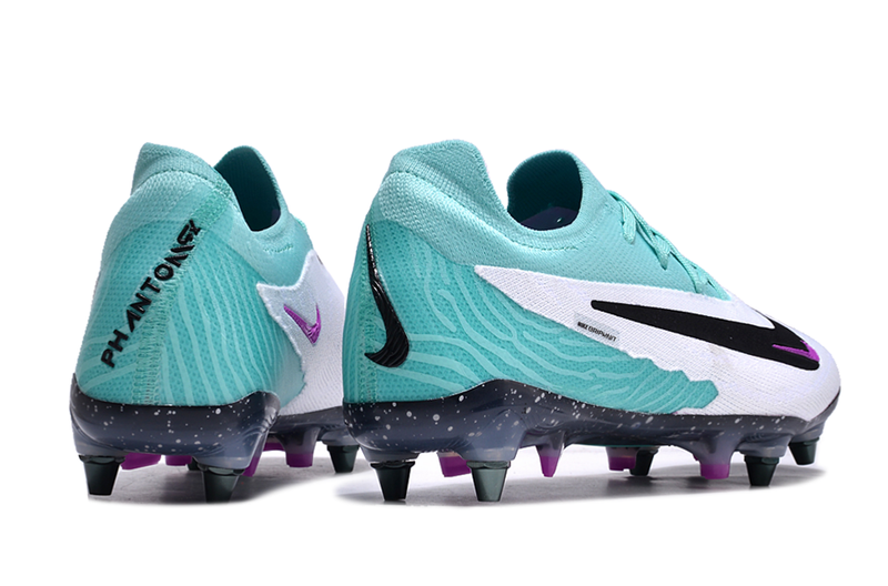 Chuteira Campo Nike Phantom GX Elite Trava Mista Branca, Verde e Roxa "Peak Ready Pack"