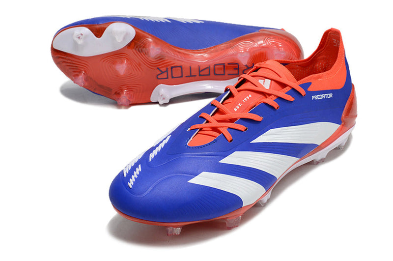 Chuteira Campo Adidas Predator Elite FG Azul, Vermelho e Branco "Advancement Pack"