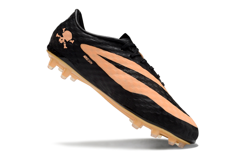 Chuteira Campo Nike Retrô Hypervenom Phantom I FG Preta e Laranja