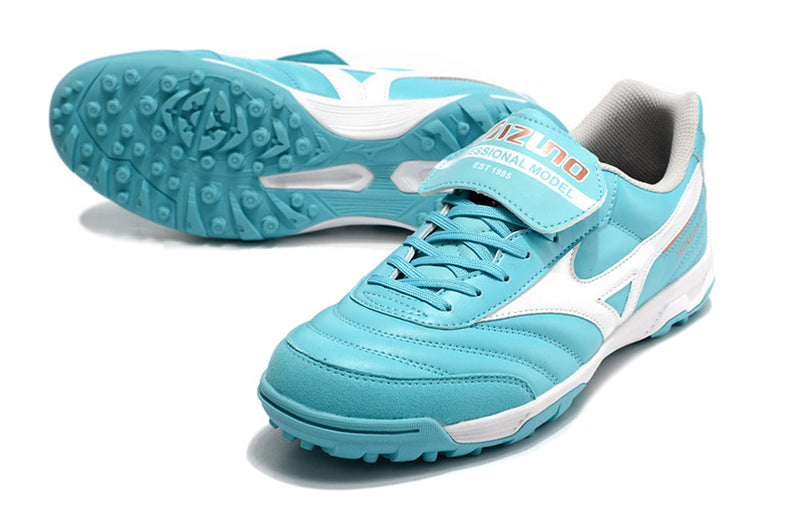 Chuteira Society Mizuno Morelia 3 TF Azul "Azure Blue Pack"