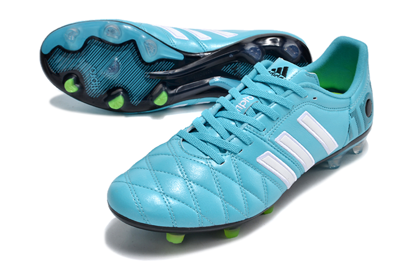 Chuteira Campo Adidas AdiPure 11 Pro FG Azul e Branca