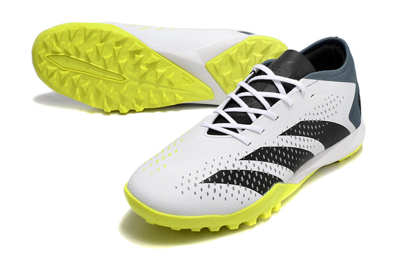 Chuteira Society Adidas Predator Accuracy.1 TF Low Branca e Verde "Crazyrush Pack"