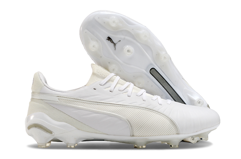 Chuteira Campo Puma King Ultimate FG Branca "Whiteout Pack"