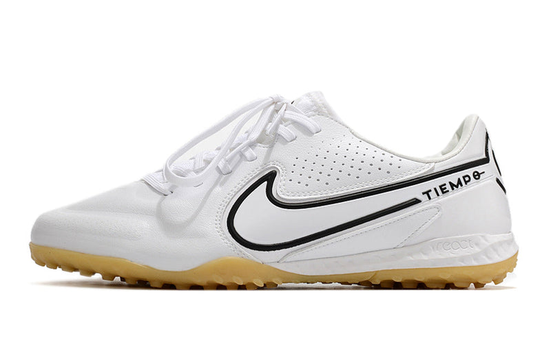 Chuteira Society Nike Tiempo Legend 9 Elite TF Branca e Preta