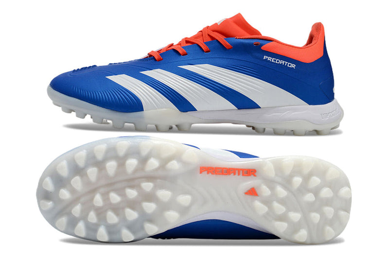 Chuteira Society Adidas Predator Elite TF Azul e Branco "Advancement Pack"