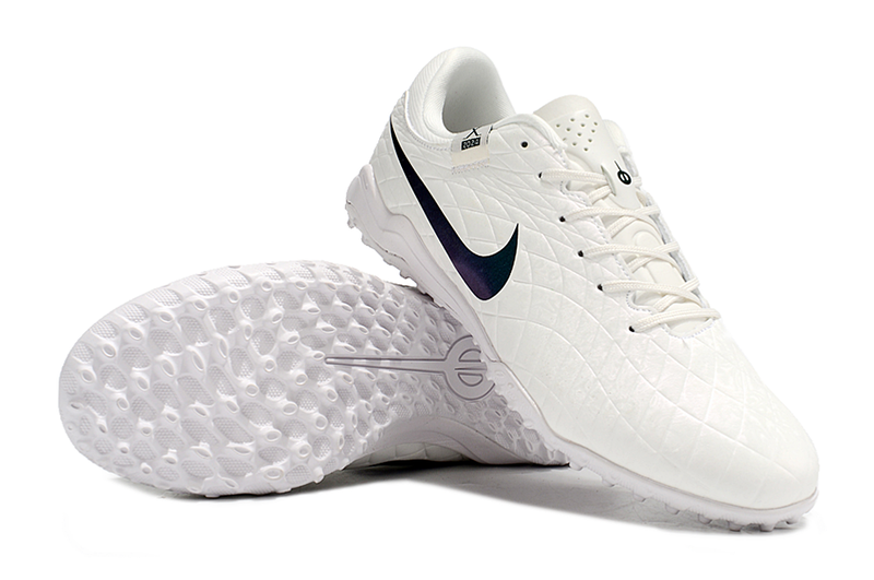 Chuteira Society Nike Tiempo Legend 10 Pro TF Branca e Verde "Pearl Pack"