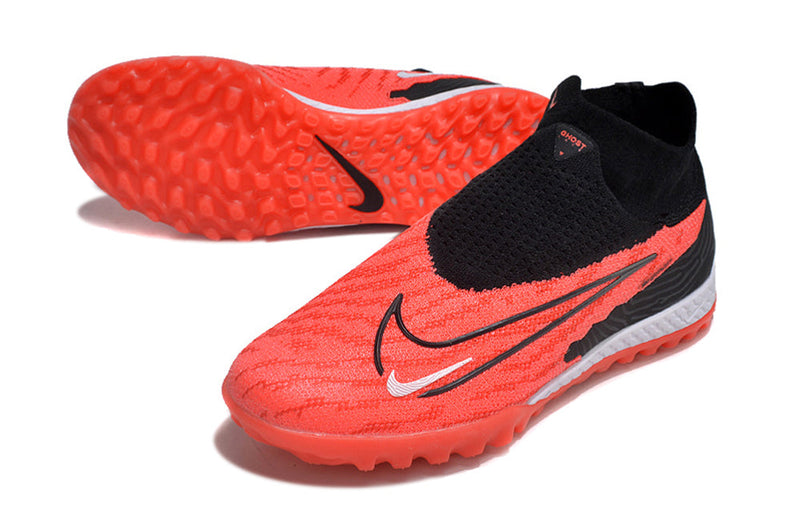 Chuteira Society Nike Phantom GX DF Elite TF Preta e Vermelha "Ready Pack"