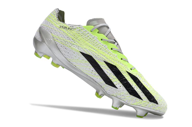 Chuteira Campo Adidas X Crazyfast+ FG Branca e Verde "Strong"