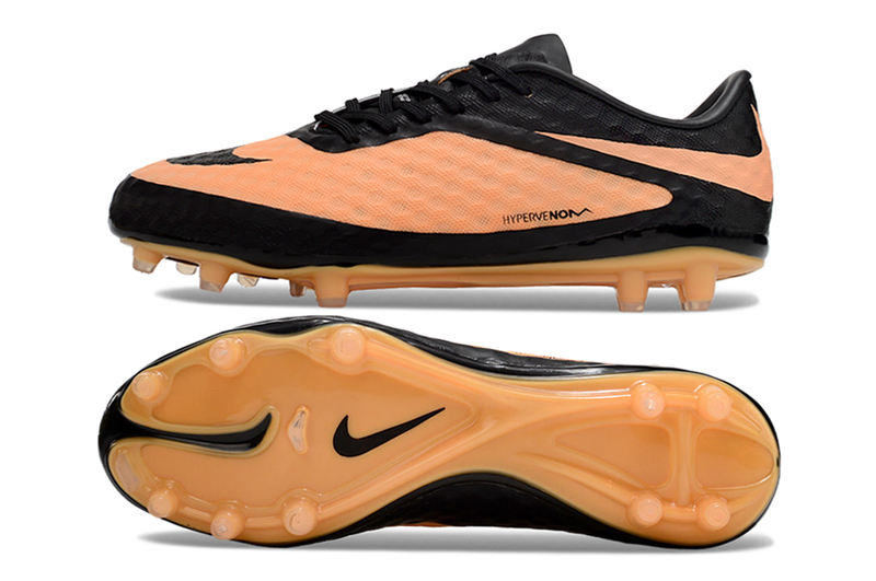 Chuteira Campo Nike Retrô Hypervenom Phantom I FG Preta e Laranja