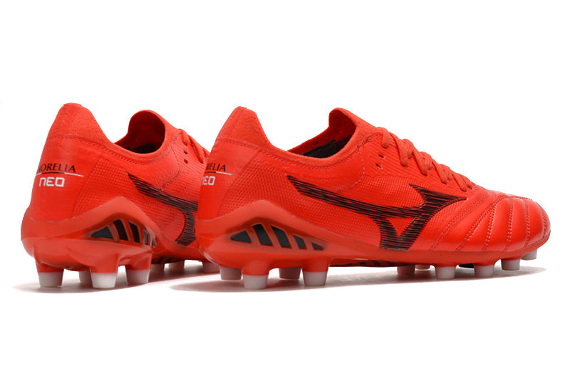 Chuteira Campo Mizuno Morelia Neo 3 FG Vermelha e Preta