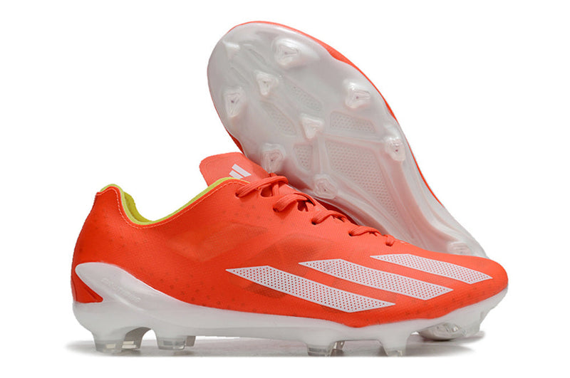 Chuteira Campo Adidas X Crazyfast+ FG Vermelho e Branco "Energy Citrus Pack"