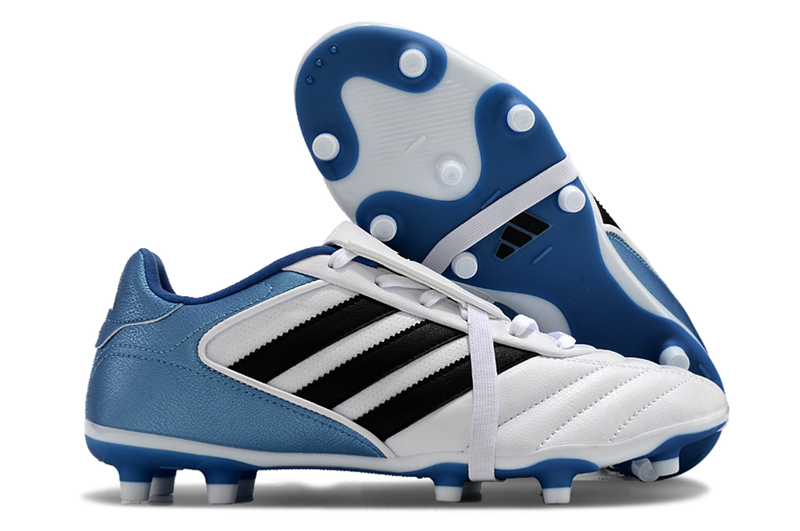 Chuteira Campo Adidas Copa Gloro 2 FG Branca, Azul e Preta