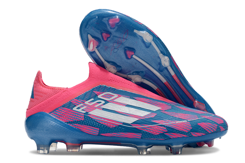 Chuteira Campo Adidas F50 LL FG Rosa, Azul e Branco "Re-Emergence Pack"