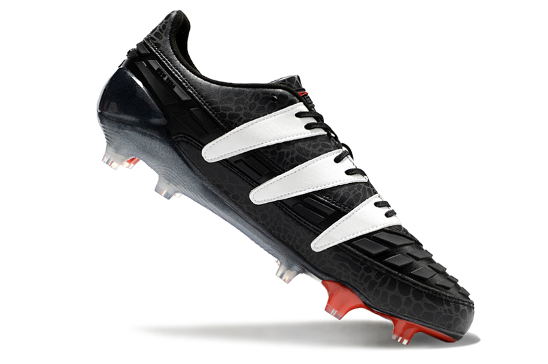 Chuteira Campo Adidas Predator Accelerator FG Preta, Branca e Vermelho