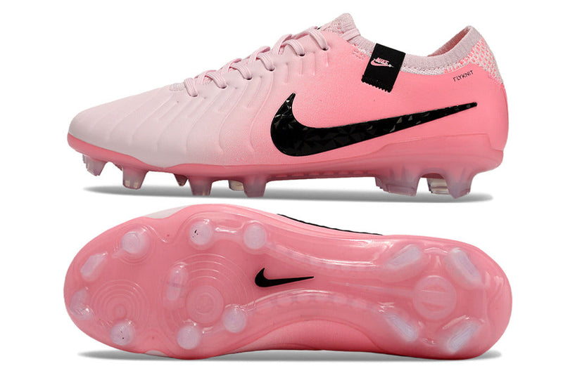 Chuteira Campo Nike Tiempo Legend 10 Elite FG Rosa e Preto "Mad Brilliance Pack"