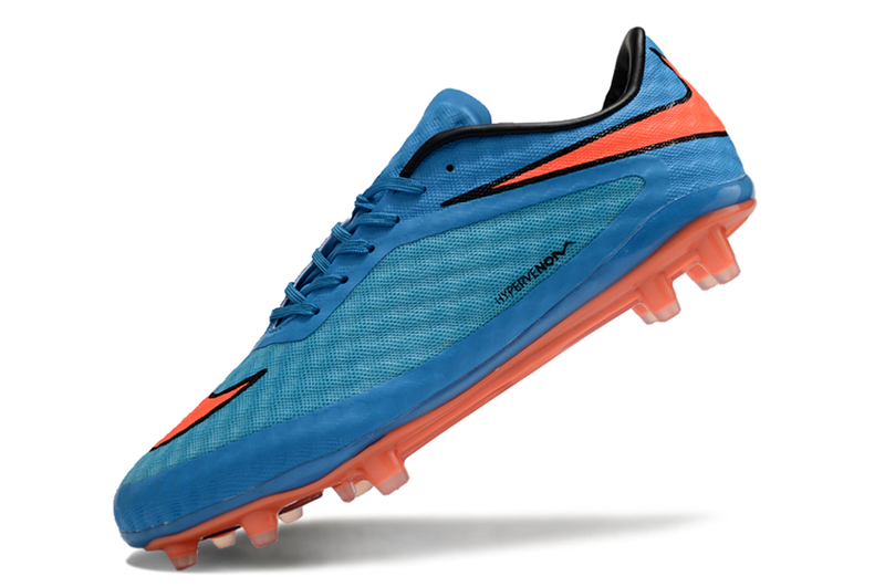 Chuteira Campo Nike Retrô Hypervenom Phantom I FG Azul, Laranja e Preto