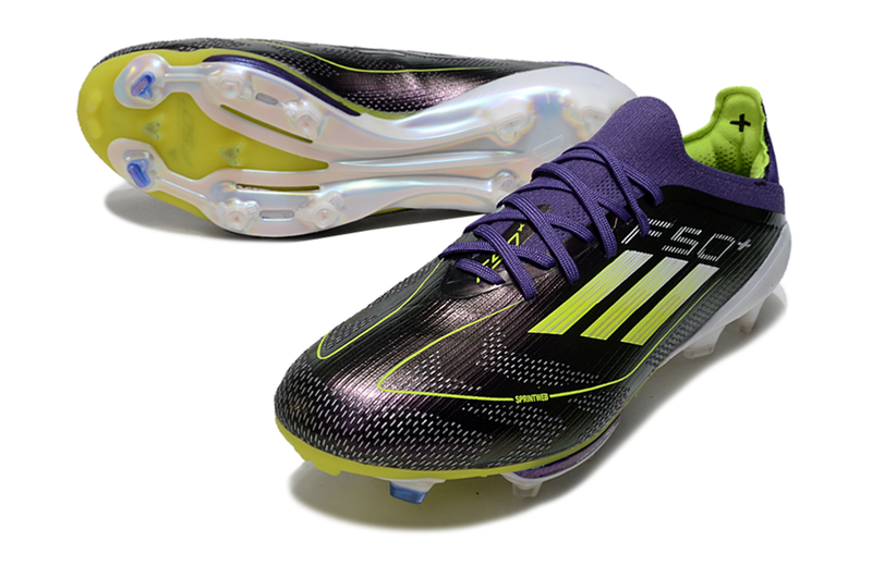 Chuteira Campo Adidas F50+ FG Roxa e Verde "Fast Reborn Pack"