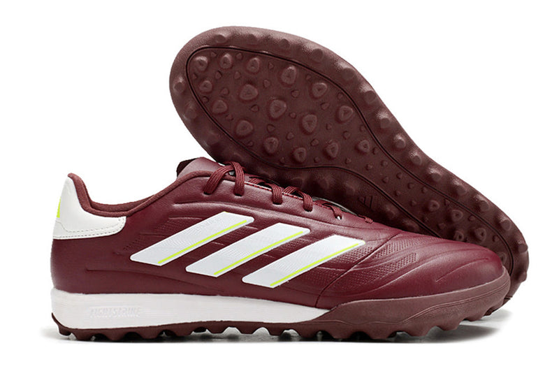 Chuteira Society Adidas Copa Pure.1 Bordo e Branco "Energy Citrus Pack"