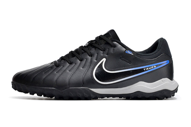 Chuteira Society Nike Tiempo Legend 10 Pro TF Preta e Azul "Shadow Pack"