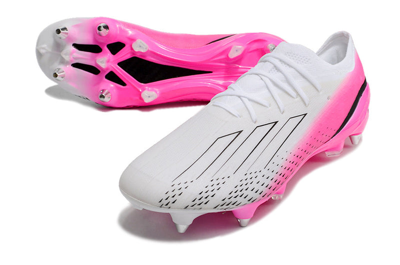 Chuteira Campo Adidas X Speedportal.1 Ponta de Aluminio Branca e Rosa