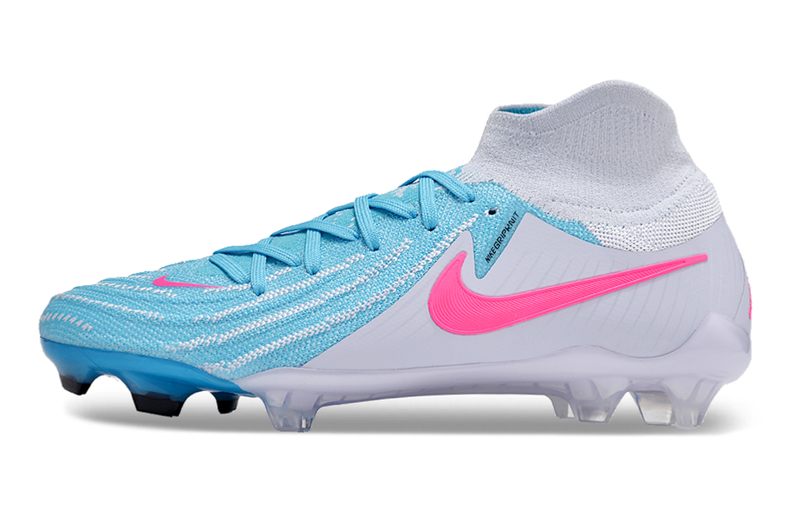 Chuteira Campo Nike Phantom Luna Elite FG Cinza, Azul e Rosa