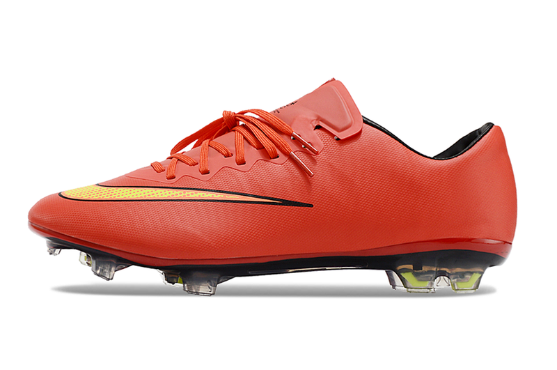 Chuteira Campo Nike Retrô Mercurial Vapor 10 FG Laranja e Amarelo