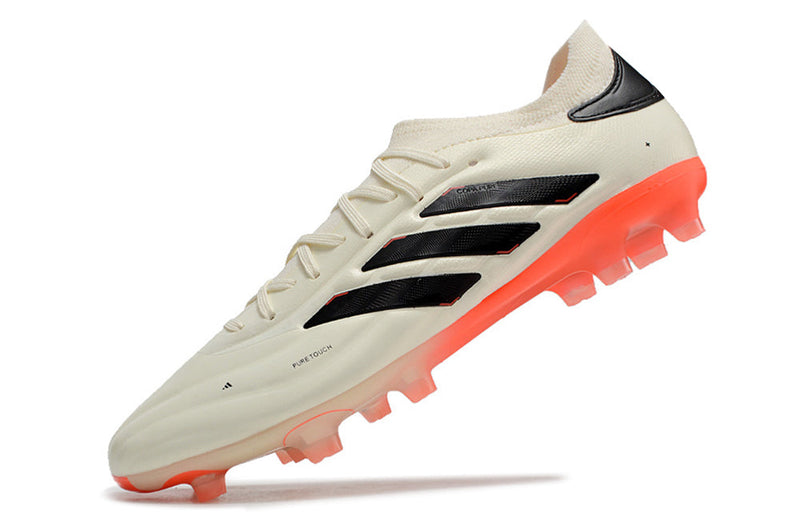 Chuteira Campo Adidas Copa Pure II + FG Bege, Laranja e Preta "Solar Energy"