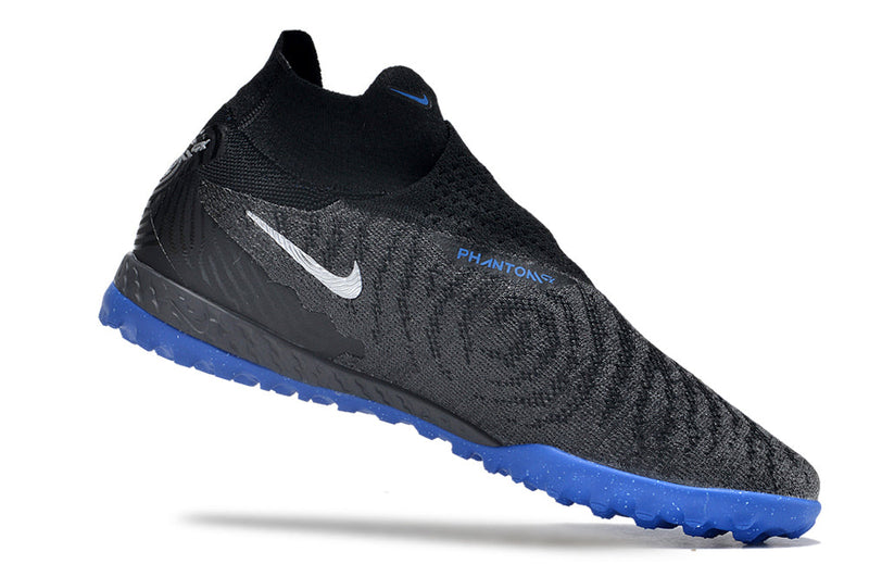 Chuteira Society Nike Phantom GX DF Elite TF Preta e Azul "Shadow Pack"