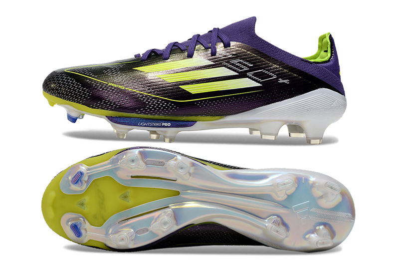 Chuteira Campo Adidas F50+ FG Roxa e Verde "Fast Reborn Pack"