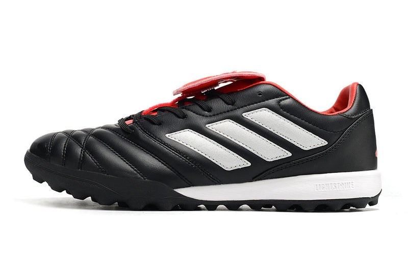 Chuteira Society Adidas Copa Gloro TF Prata, Branca e Vermelha