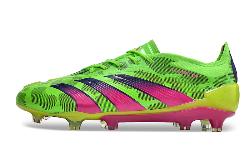 Chuteira Campo Adidas Predator Elite FG Verde e Rosa