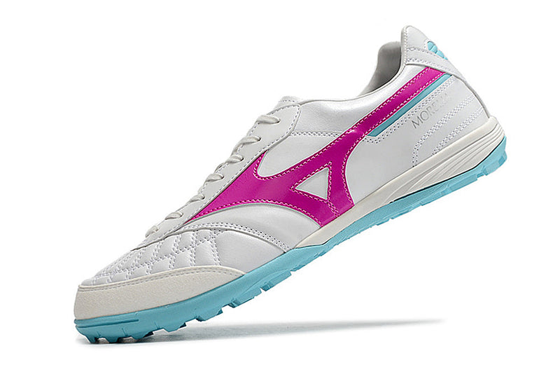 Chuteira Society Mizuno Morelia Sala Japan IC Branca, Rosa e Azul