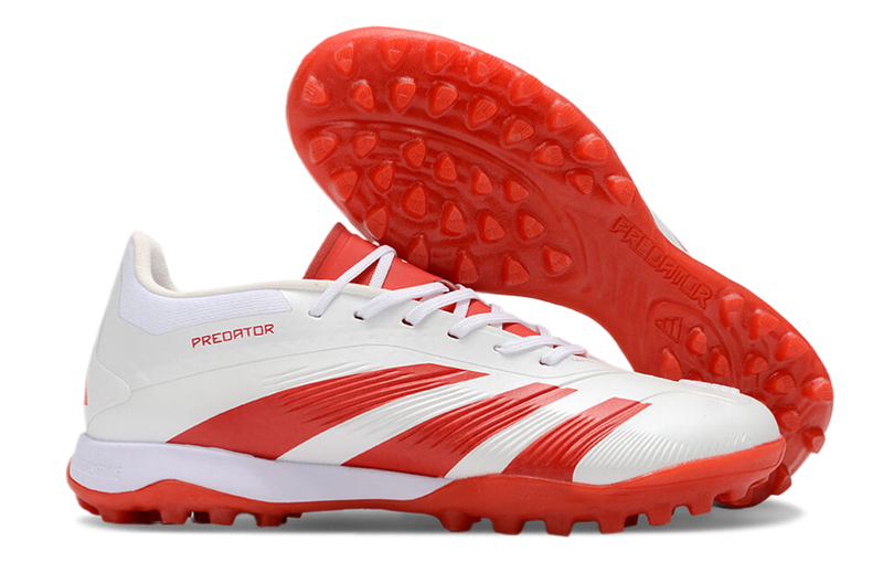 Chuteira Society Adidas Predator Elite TF Branca e Vermelha