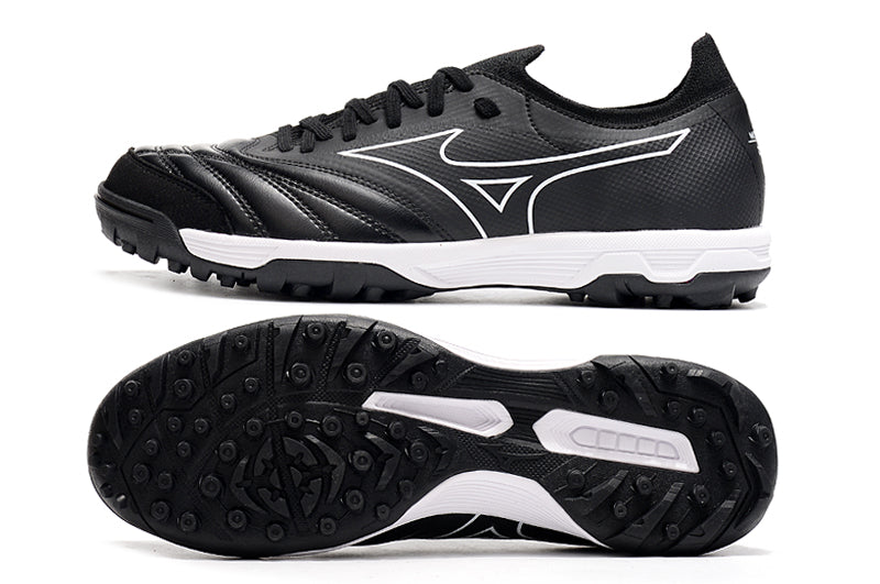 Chuteira Society Mizuno Morelia Neo Beta TF Preta e Branca "Origami Pack"