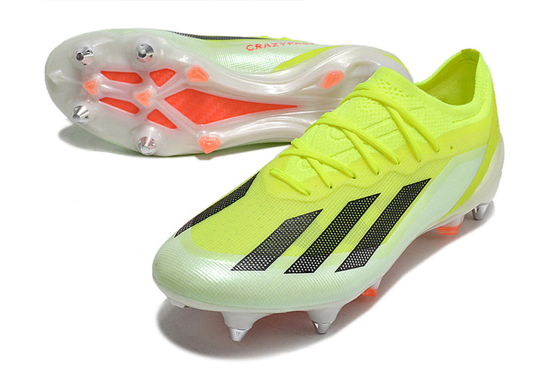 Chuteira Campo Adidas X CrazyFast.1 Ponta de Aluminio Verde e Laranja "Solar Energy Pack"