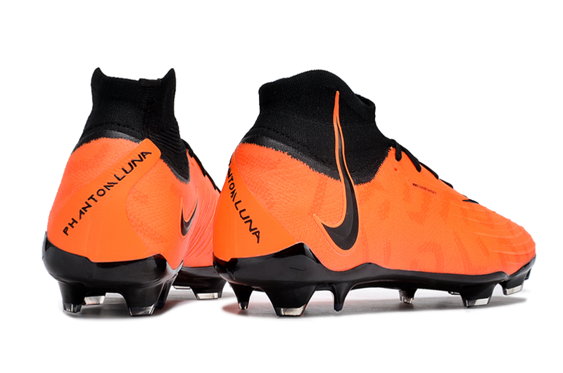 Chuteira Campo Nike Phantom Luna Elite FG Laranja e Preta