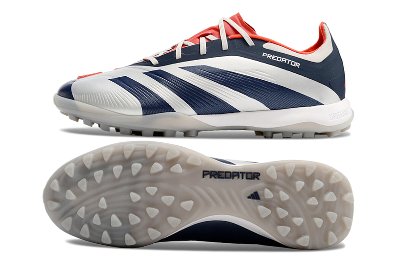 Chuteira Society Adidas Predator Elite TF Prata e Azul "Roteiro Pack"