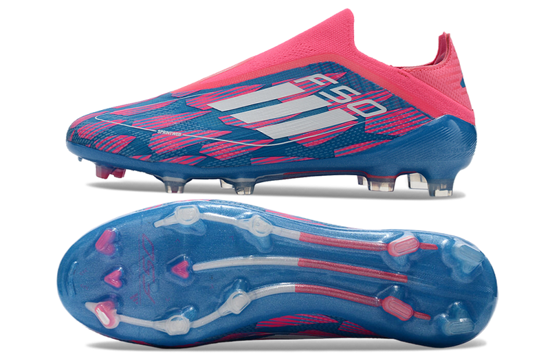 Chuteira Campo Adidas F50 LL FG Rosa, Azul e Branco "Re-Emergence Pack"