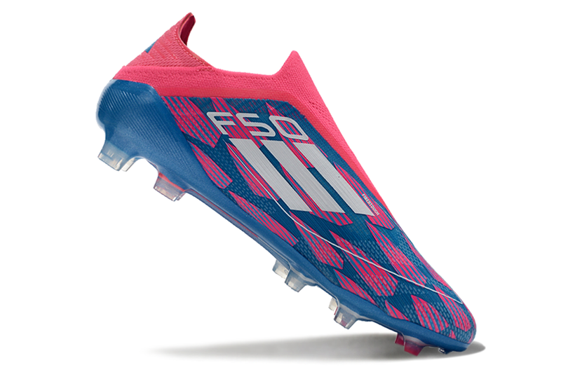 Chuteira Campo Adidas F50 LL FG Rosa, Azul e Branco "Re-Emergence Pack"