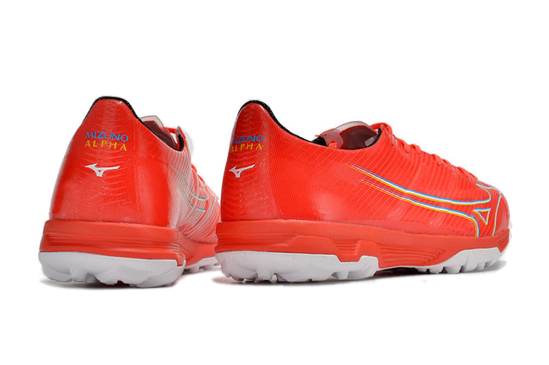 Chuteira Society Mizuno Alpha TF Laranja "Realease Pack"