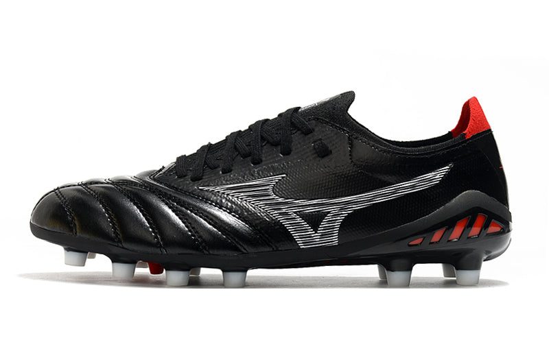 Chuteira Campo Mizuno Morelia Neo 3 FG Preta e Vermelha