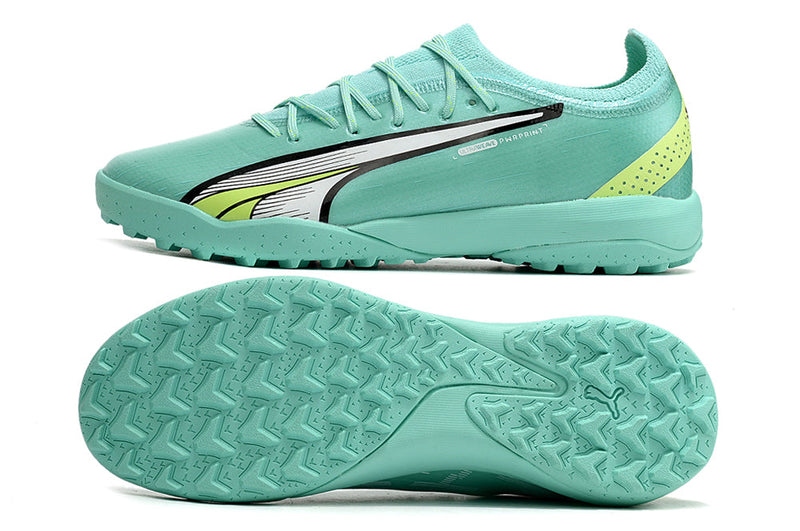 Chuteira Society Puma Ultra Ultimate 1.4 TF Verde "Pursuit Pack"