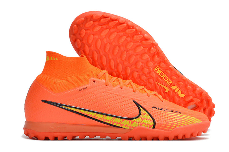 Chuteira Society Nike Air Zoom Mercurial Superfly 9 Elite TF Laranja