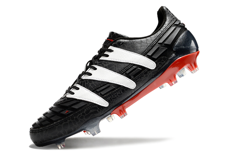 Chuteira Campo Adidas Predator Accelerator FG Preta, Branca e Vermelho